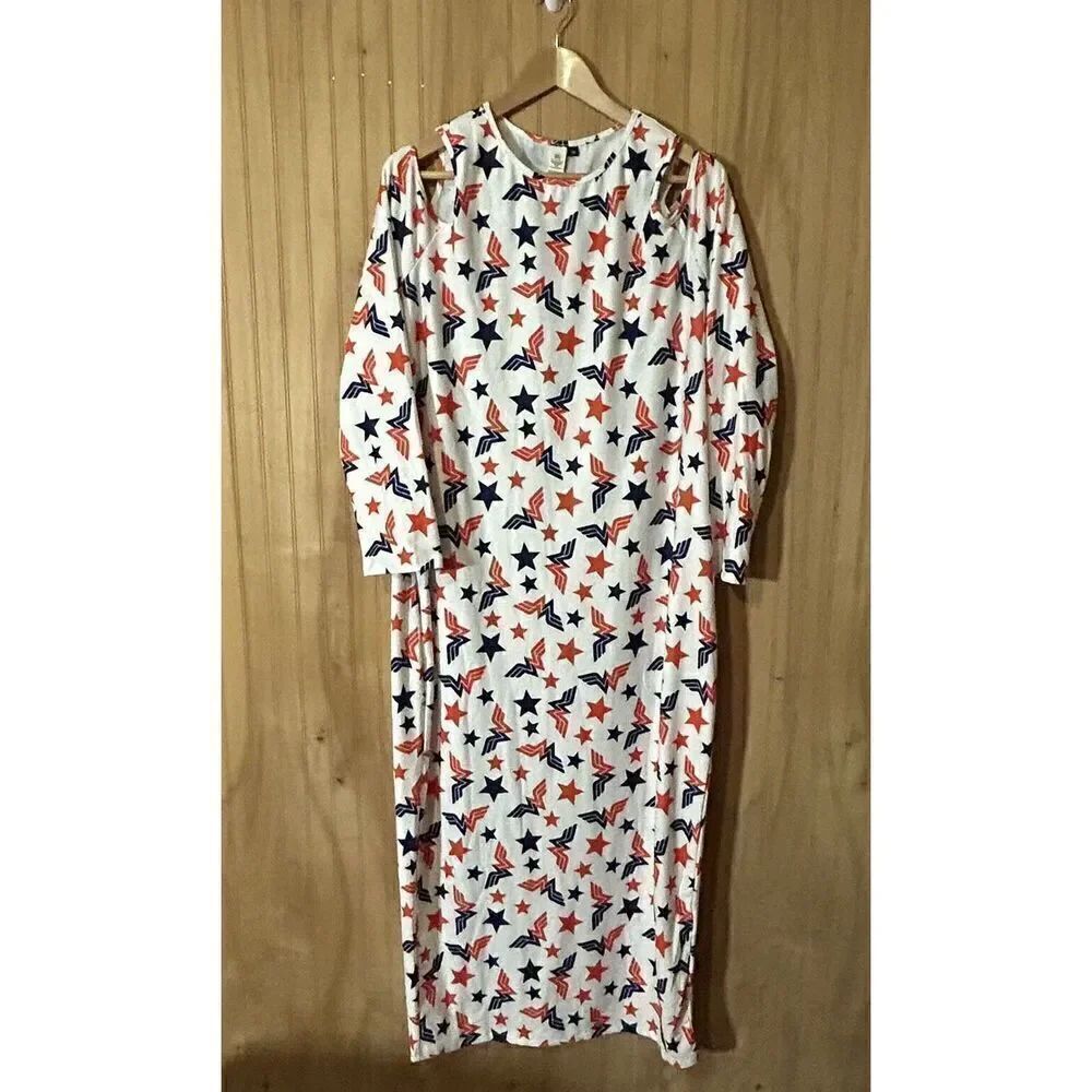 DC Wonder Woman Plus Size 4XL Long-Sleeved Stretch Dress